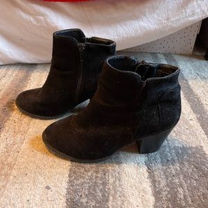 Black suede booties